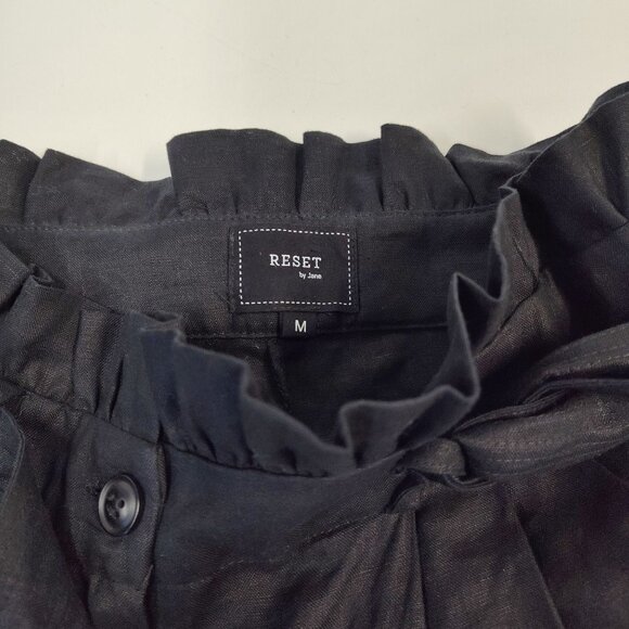 Reset By Jane Wide-Leg Flax High-Waisted Pants Women's Size M Waist 28" Casual - Picture 4 of 10